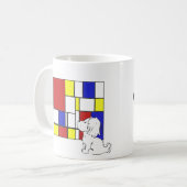 Mondrian Inspired Chamomile コーヒーマグカップ (正面左)