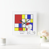 Mondrian Inspired Chamomile スクエア壁時計 (ホーム)