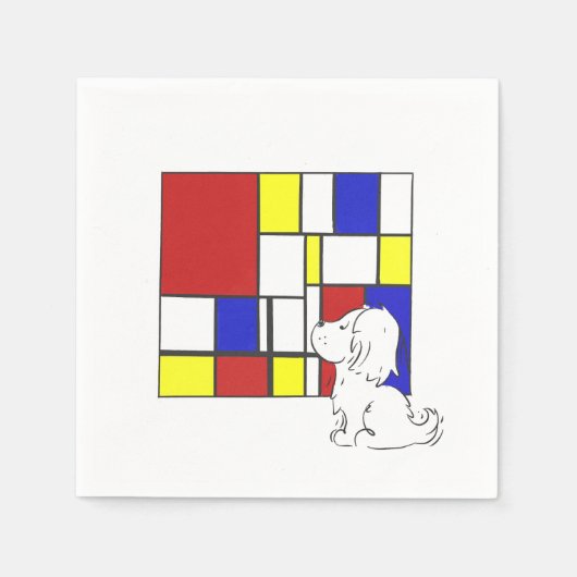 Mondrian Inspired Chamomile スタンダードカクテルナプキン (正面)