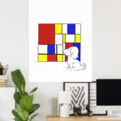 Mondrian Inspired Chamomile ポスター (ホームオフィス)