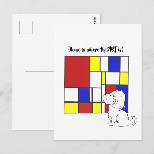Mondrian Inspired Chamomile ポストカード (正面/裏面)