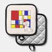 Mondrian Inspired Chamomile 鍋敷き (正面/裏面)