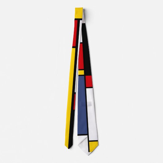 Mondrian Inspired Modern Geometric Style Art ネクタイ (裏面)