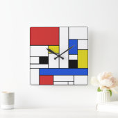 Mondrian Lines Square Wall Clock スクエア壁時計 (ホーム)