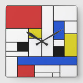 Mondrian Lines Square Wall Clock スクエア壁時計 (正面)