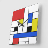 Mondrian Lines Square Wall Clock スクエア壁時計 (傾斜)
