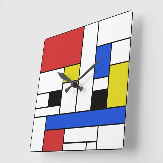 Mondrian Lines Square Wall Clock スクエア壁時計 (傾斜)