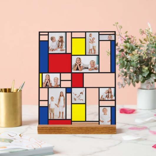 Mondrian Minimalist De Stijl Geo Modern Art Photo アクリルサイン (ウェディング)