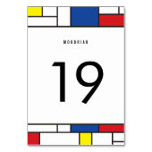 Mondrian Minimalist Geometric De Stijl Modern Art テーブルナンバー (裏面)