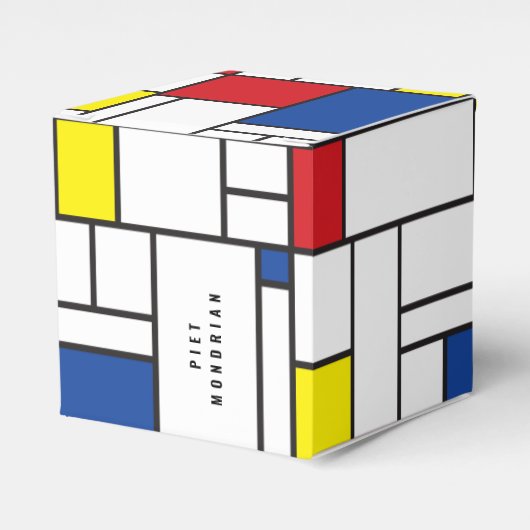 Mondrian Minimalist Geometric De Stijl Modern Art フェイバーボックス (正面サイド)