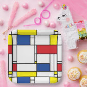 Mondrian Minimalist Geometric De Stijl Modern Art ペーパープレート (パーティー)