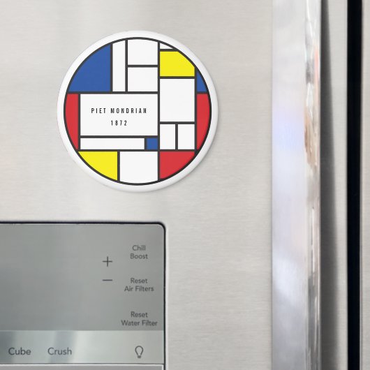 Mondrian Minimalist Geometric De Stijl Modern Art マグネット (インサイチュ (冷蔵庫))
