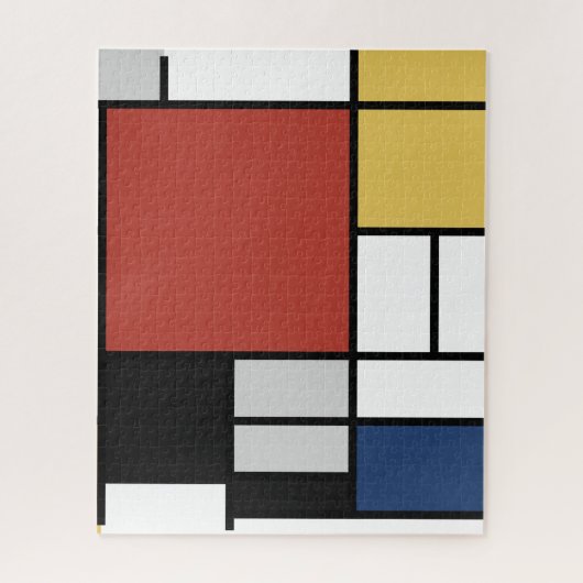 Mondrian Painting Red Plane Yellow Black Gray Blue ジグソーパズル (縦)