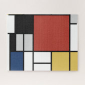 Mondrian Painting Red Plane Yellow Black Gray Blue ジグソーパズル (横)