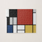 Mondrian Painting Red Plane Yellow Black Gray Blue ジグソーパズル (横)