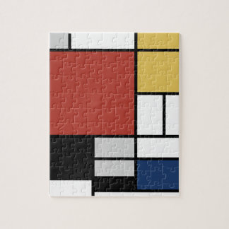 Mondrian Painting Red Plane Yellow Black Gray Blue ジグソーパズル