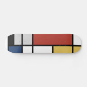Mondrian Painting Red Plane Yellow Black Gray Blue スケートボード (横)