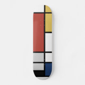 Mondrian Painting Red Plane Yellow Black Gray Blue スケートボード (正面)