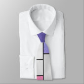Mondrian Pink Purple White Print ネクタイ (タイ)