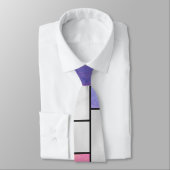 Mondrian Pink Purple White Print ネクタイ (タイ)