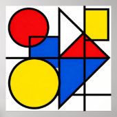 Mondrian Primary Color Composition ポスター (正面)