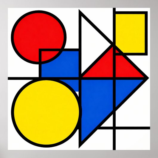 Mondrian Primary Color Composition ポスター (正面)