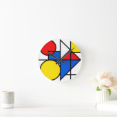 Mondrian Primary Color Composition ラウンド壁時計 (ホーム)