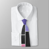 Mondrian Purple Pink Black Print ネクタイ (タイ)