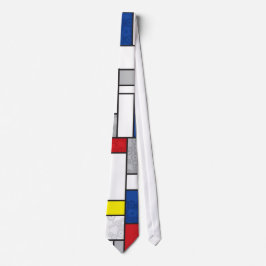 Mondrian Retro Circles Minimalist De Stijl Mod Art ネクタイ