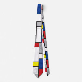 Mondrian Retro Circles Minimalist De Stijl Mod Art ネクタイ
