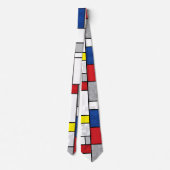 Mondrian Retro Circles Minimalist De Stijl Mod Art ネクタイ (裏面)