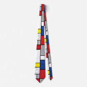 Mondrian Retro Circles Minimalist De Stijl Mod Art ネクタイ (正面)