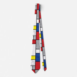Mondrian Retro Circles Minimalist De Stijl Mod Art ネクタイ