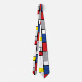 Mondrian Retro Circles Minimalist De Stijl Mod Art ネクタイ (裏面)