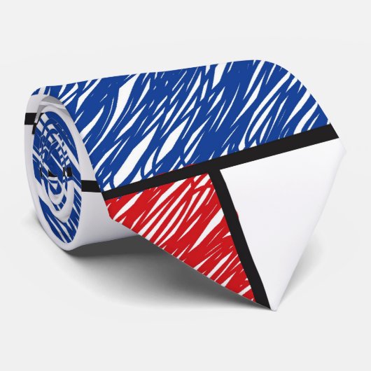 Mondrian Scribbles Minimalist De Stijl Modern Art ネクタイ (ロール)