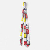 Mondrian Scribbles Minimalist De Stijl Modern Art ネクタイ (裏面)