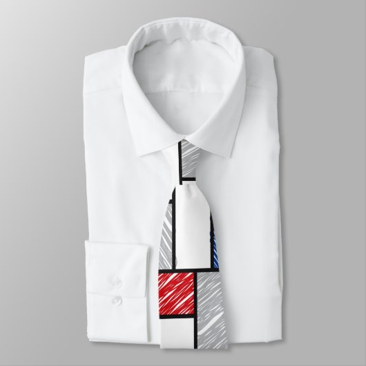 Mondrian Scribbles Minimalist De Stijl Modern Art ネクタイ (タイ)