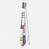 Mondrian Scribbles Minimalist De Stijl Modern Art ネクタイ (正面)