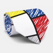 Mondrian Scribbles Minimalist De Stijl Modern Art ネクタイ (ロール)