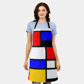 Mondrian Style エプロン (着用した状態)