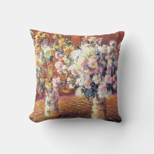 Mone - Two Vases with Chrysanthemums クッション (正面)