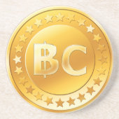 Moneda Bitcoin - Posavasos redondo M4 コースター (正面)