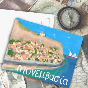 MONEMVASIAギリシャ島アートトラベル ポストカード