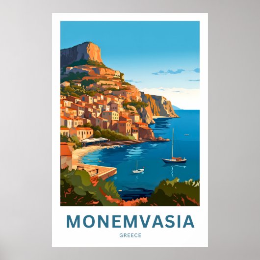 Monemvasiaギリシャ旅行印刷 ポスター (正面)