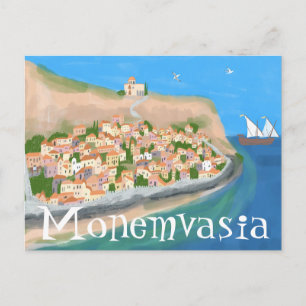 MONEMVASIA GREECEアイランドアート旅行はがき ポストカード
