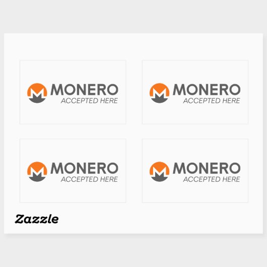 Monero Accepted Here Rectangleスタンプ 長方形シール (シート)