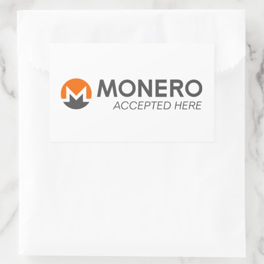 Monero Accepted Here Rectangleスタンプ 長方形シール (バッグ)