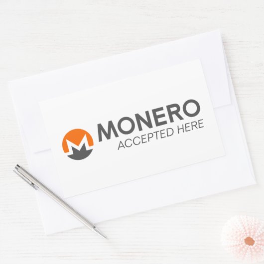 Monero Accepted Here Rectangleスタンプ 長方形シール (封筒)