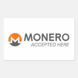 Monero Accepted Here Rectangleスタンプ 長方形シール
