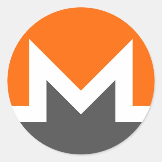 Monero Cryptocurrencyロゴ ラウンドシール (正面)